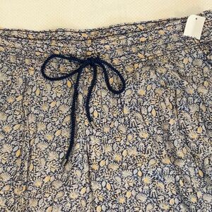 Gap blue printed wide leg pull on pants with drawstring.